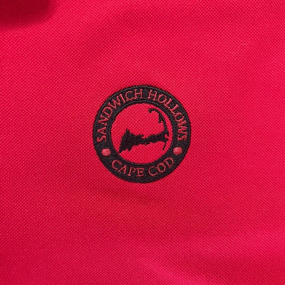 ⛳️ FootJoy Red Performance Golf Polo Shirt XL Sandwich Hollows Cape Cod - Picture 3 of 9